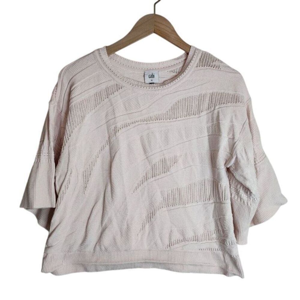 Cabi Sweater Women's XS #5631 Shy Pullover Knit‎ Wide Sleeve Light Pink